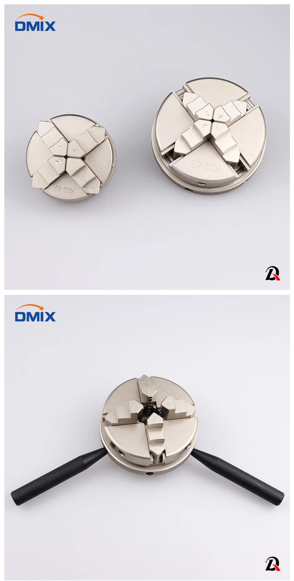 DMIX K01-50 K01-63 K02-50 K02-63 4 Jaw Self-Centering 3 Jaw Self-Centering Manual Scroll Mini Wood Lathe Chuck