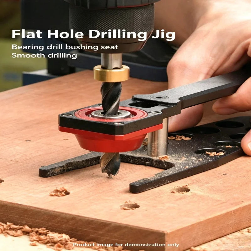 Multifunctional Flat Vertical Drilling Jig Precision Dowel Locator for Pegboard MFT Workbench Woodworking Hole Opening Tool