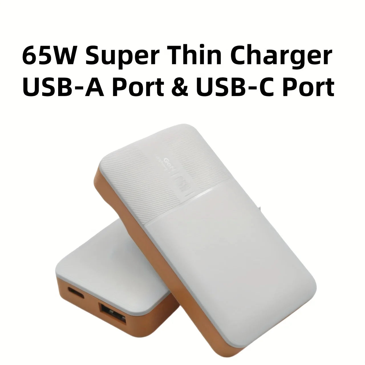 65W GaN USB-C Dual Port Laptop Charger - Compact Folding Travel Adapter Default Title Tidesmit