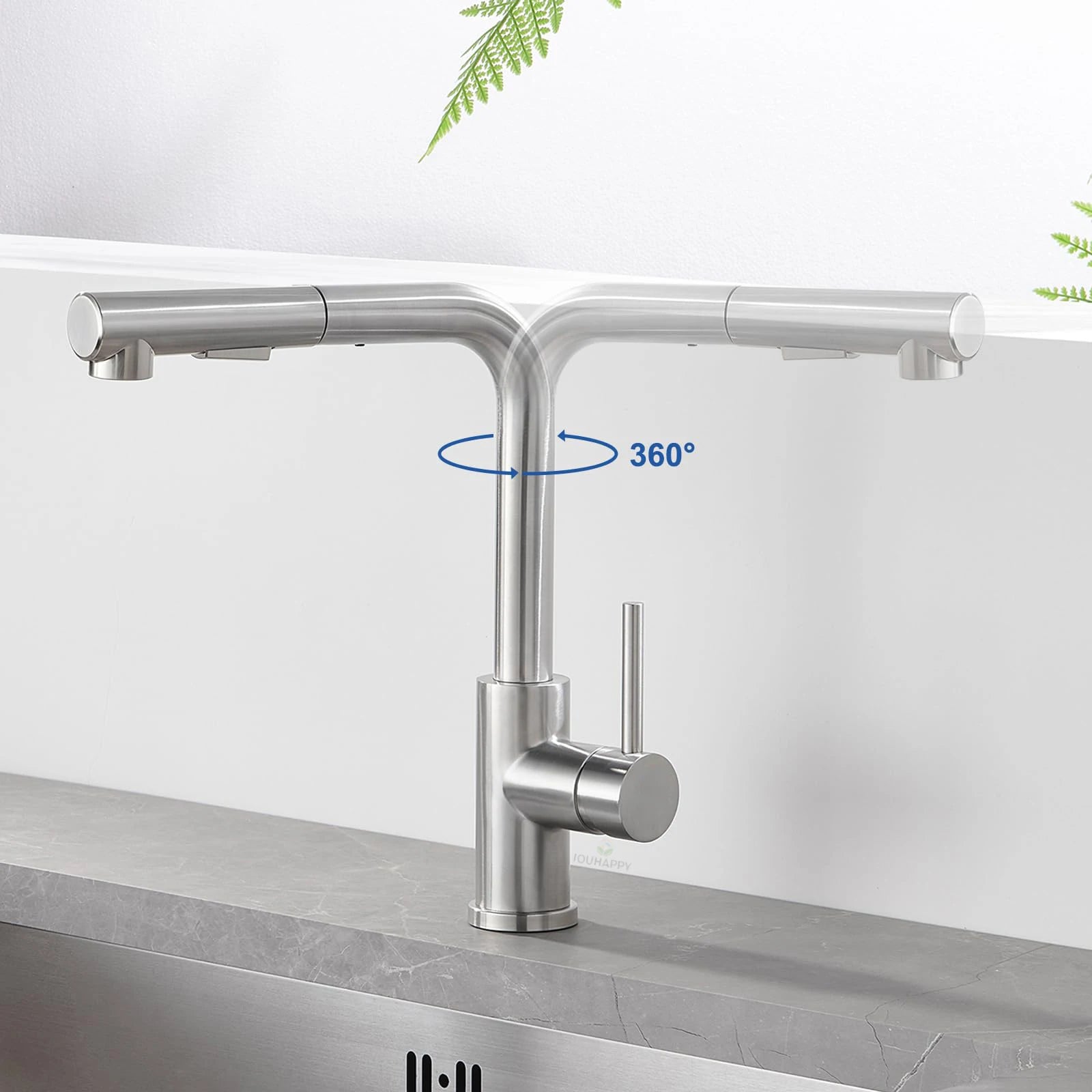 Pull Out Kitchen Sink Faucet Two Model Stream Sprayer Nozzle Stainless Steel Hot Cold Wate Mixer Tap Deck Single-hole Installation Kitchen Accessories