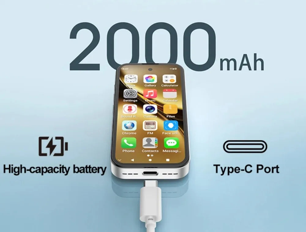 UNIWA Q333 4G Full Bands MINI Smartphone Android 4GB+64GB Mobile Phone 2000mAh Face ID WhatsApp GPS Small Phone Support TF Card
