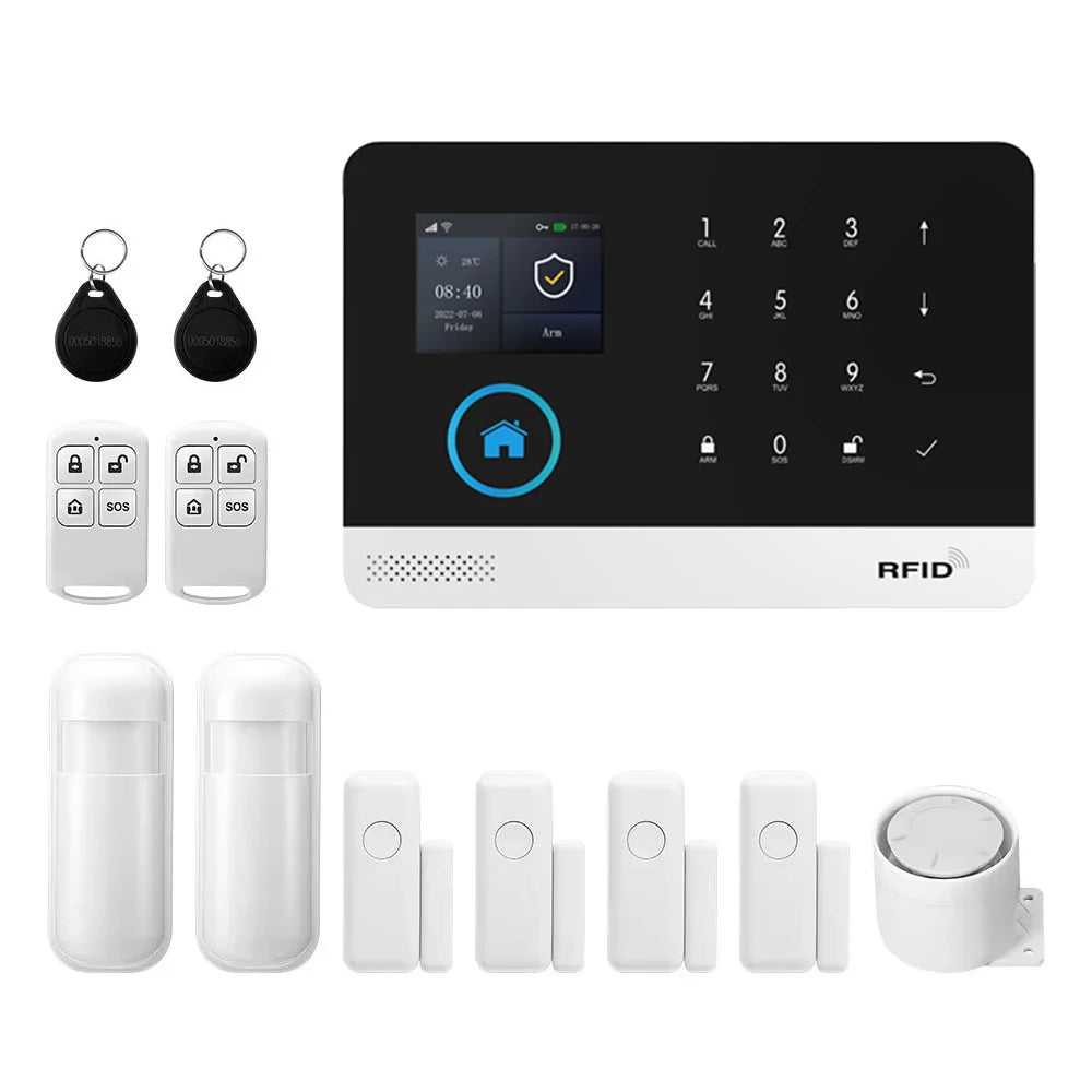 4G WiFi Home Alarm System with Motion Sensors - Smart Security Kit 4G WiFi Kit C EU Plug Tidesmit