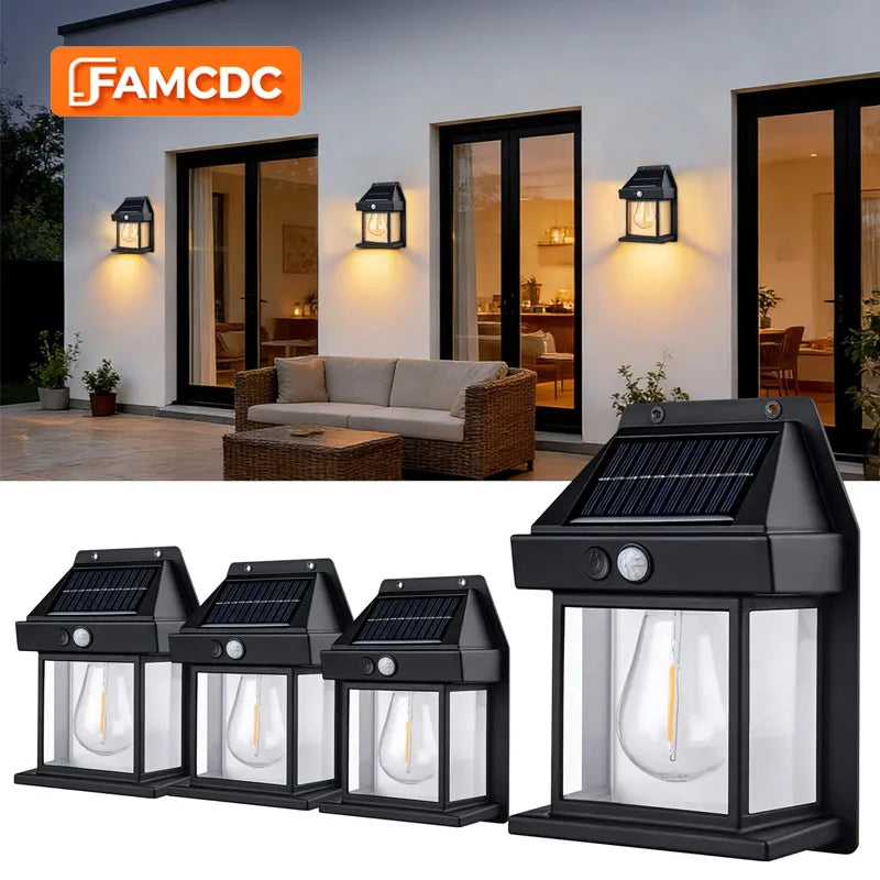 Solar Wall Lights Outdoor Dusk to Dawn Solar Motion Lights Outdoor Waterproof 3 Lighting Modes Wall Mount Light Sconces For Outside Patio Fence Yard Garage 2 Pack LED Street Light