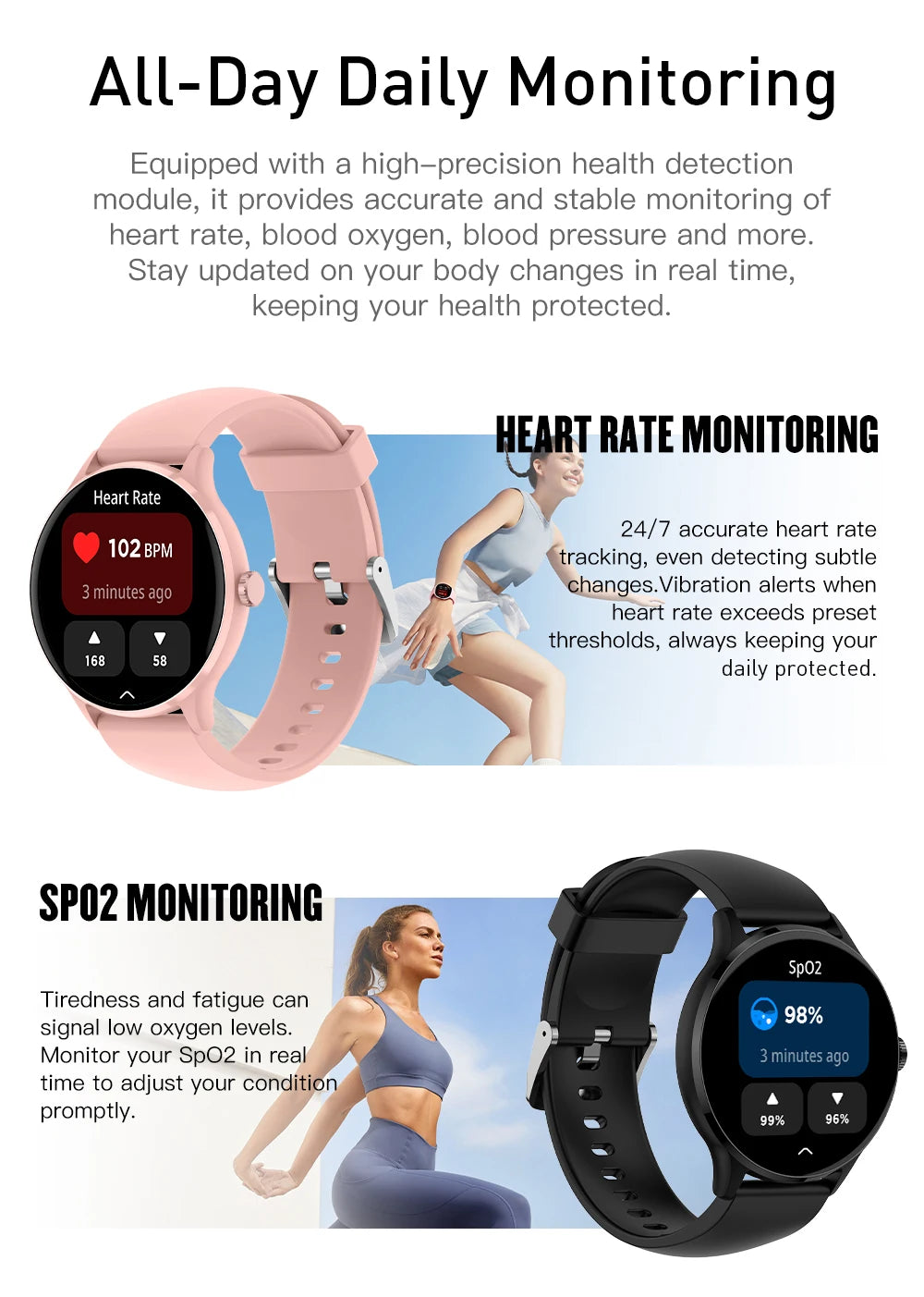 LIGE 1.26" HD Smart Watch 24/7 Health Monitoring Bluetooth Call 123+ Sports Modes IP68 Waterproof Sleep Tracker for Android iOS