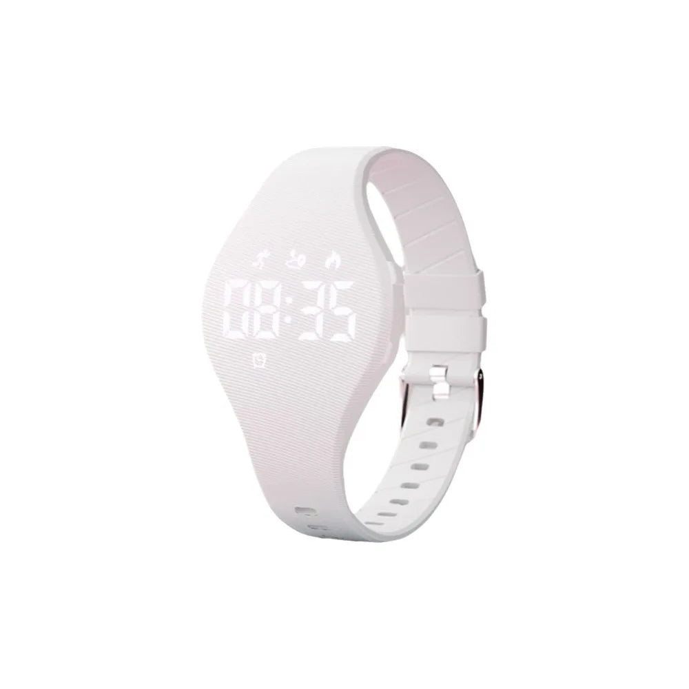 LED Digital Kids Smart Silicone Wristband Waterproof with Running Pedometer Vibrating Alarm Clock Monitor Vibration