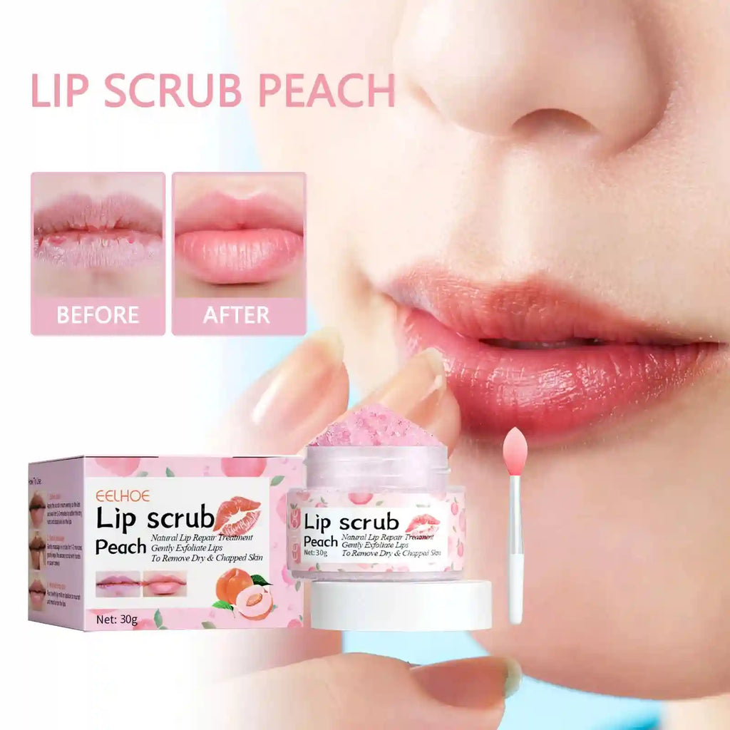 Peach Lip Scrub for Dry Cracked Lips - Exfoliating Lip Care Treatment Lip Care Tidesmit