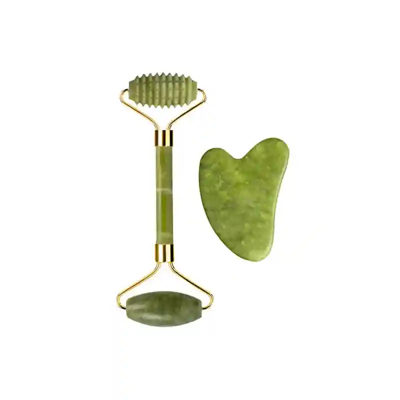 Jade Roller and Gua Sha Set: Natural Facial Massage Tool Kit Massage Roller Type 02 Tidesmit