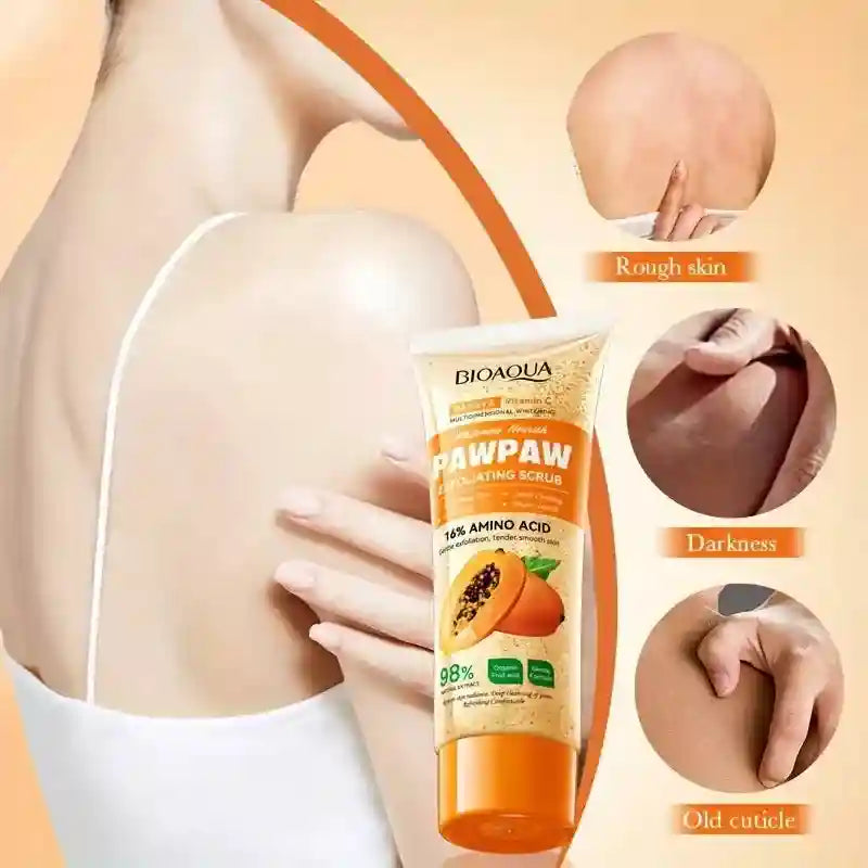 Papaya Vitamin C Exfoliating Scrub 100g - Natural Salon-Quality Deep Cleansing Scrubs Treatments Tidesmit