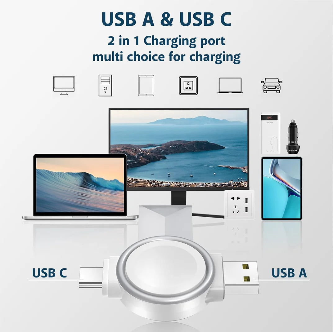 Wireless Galaxy Watch Charger – Fast Qi Certified Charging Dock Station Tidesmit