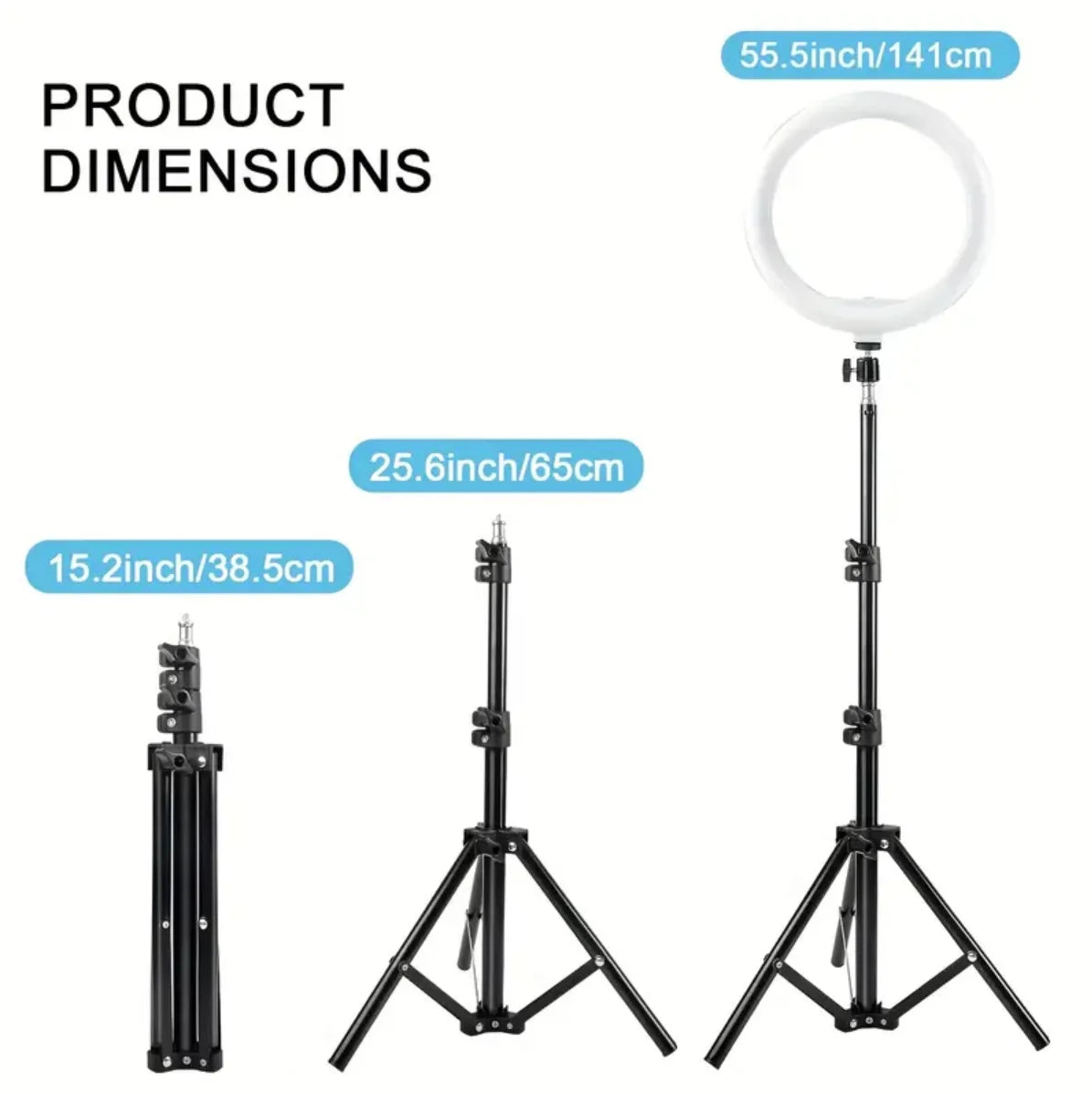 10-Inch LED Ring Light with Adjustable Tripod Stand - Black Tidesmit