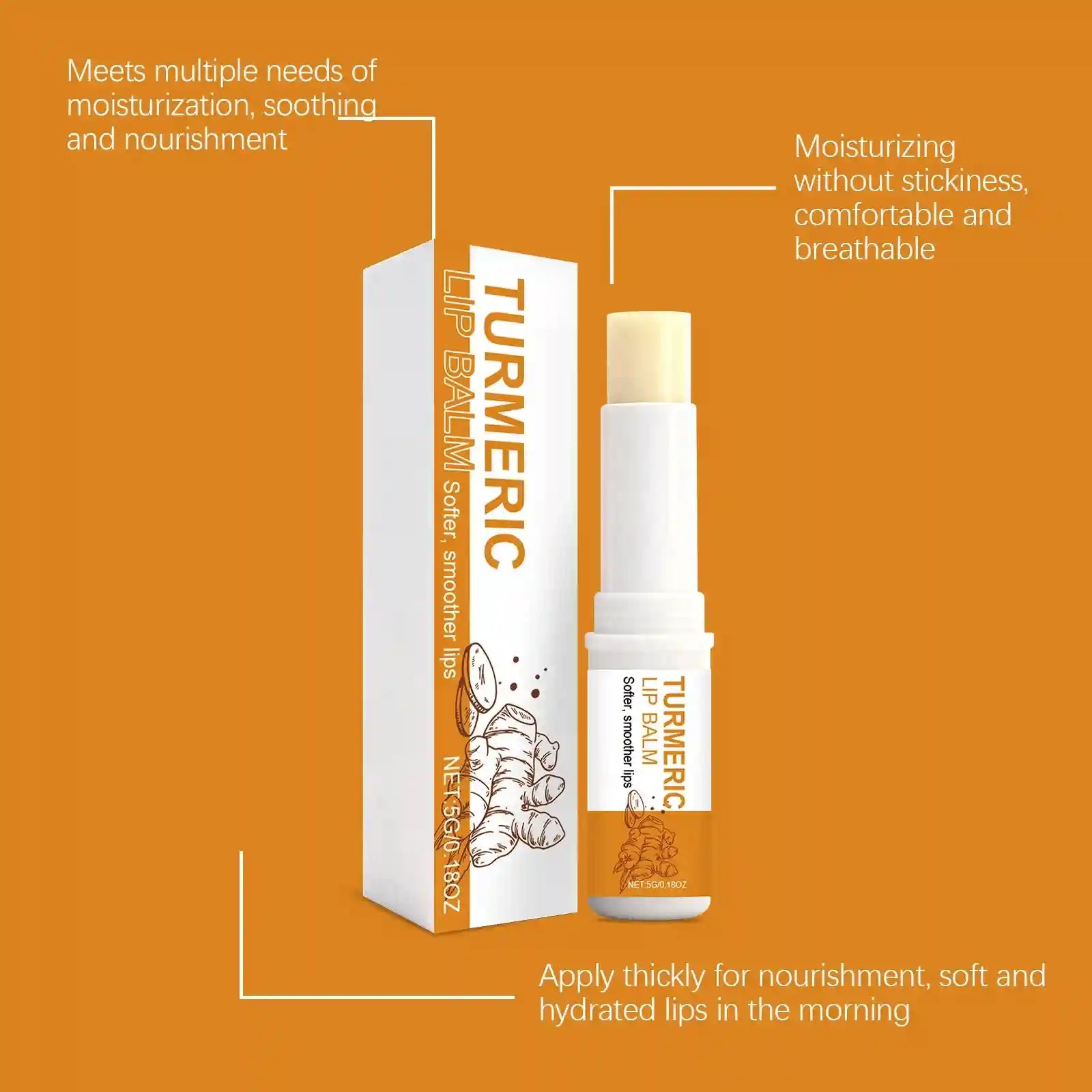 Turmeric Lip Balm – Moisturizing Dark Lip Treatment by Tidesmit Lip Care Tidesmit