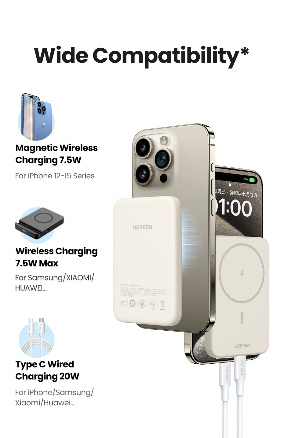 Magnetic Power Bank 5000mAh/10000mAh Portable Fast Charging Battery Tidesmit