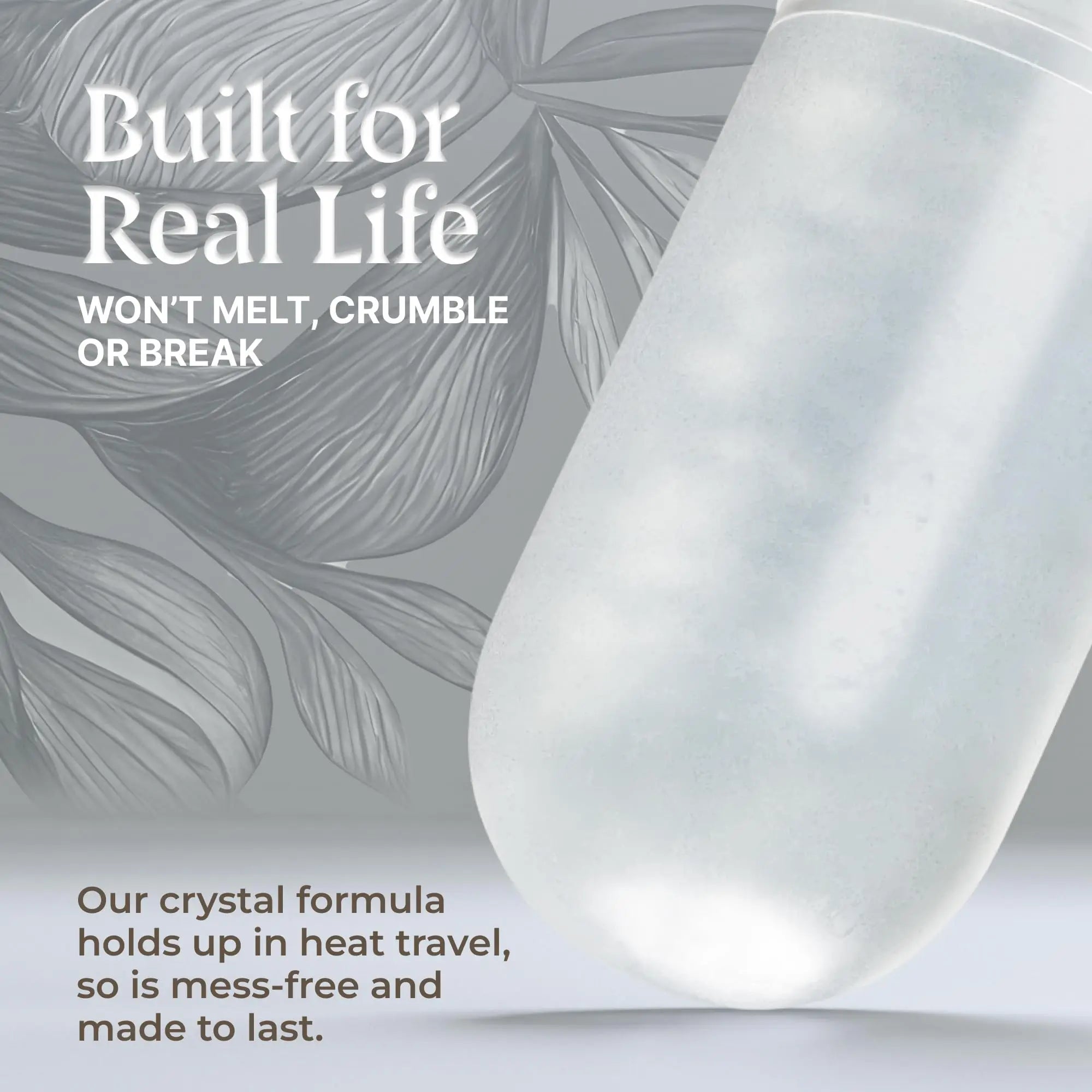 Tidesmit Crystal Alum Deodorant Stick 60g, unscented mineral salt antiperspirant for men and women, aluminum-free.