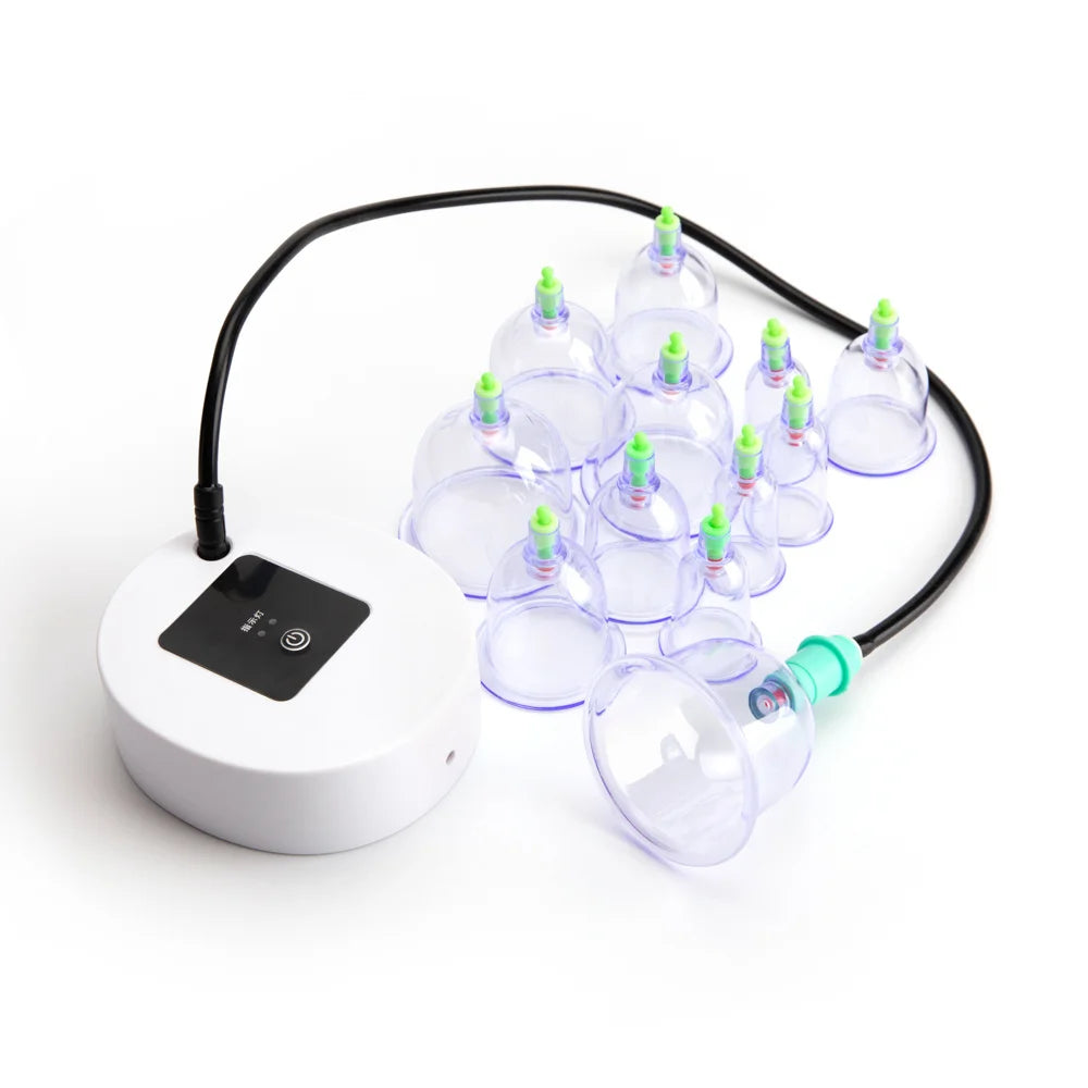 Electric Cupping Therapy Set for Back Massage | 12-Piece Wellness Kit Relaxation Treatment Tidesmit