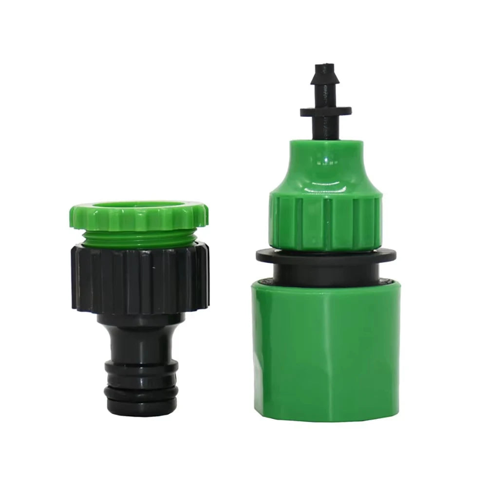 2Pcs Quick Coupling Adapter with 1/4 (ID 4mm) or 3/8'' (8mm) Barbed Connector for Irrigation Garden Watering Gardening Tools