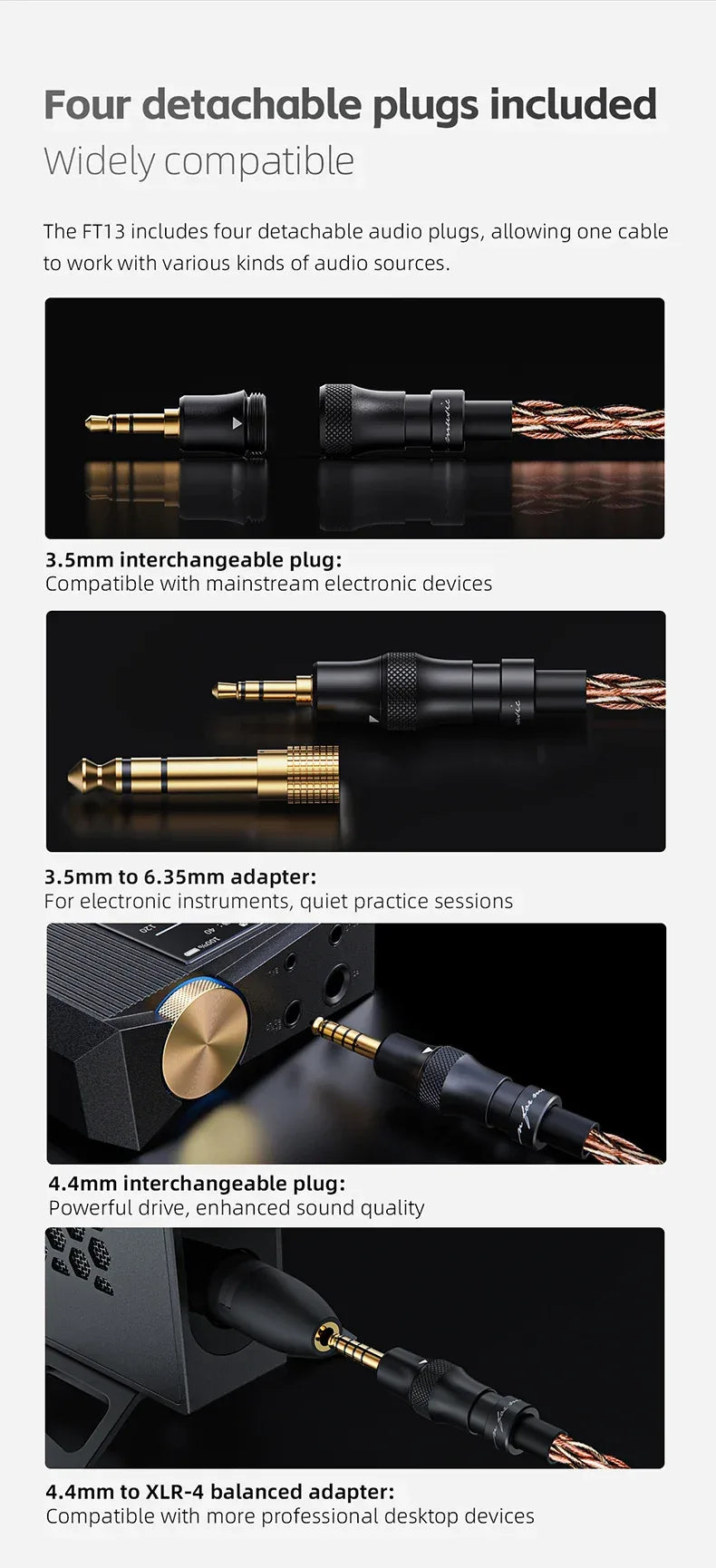 FT13 Closed-Back Audiophile Headphones | 60mm Wool Driver | Tidesmit Tidesmit