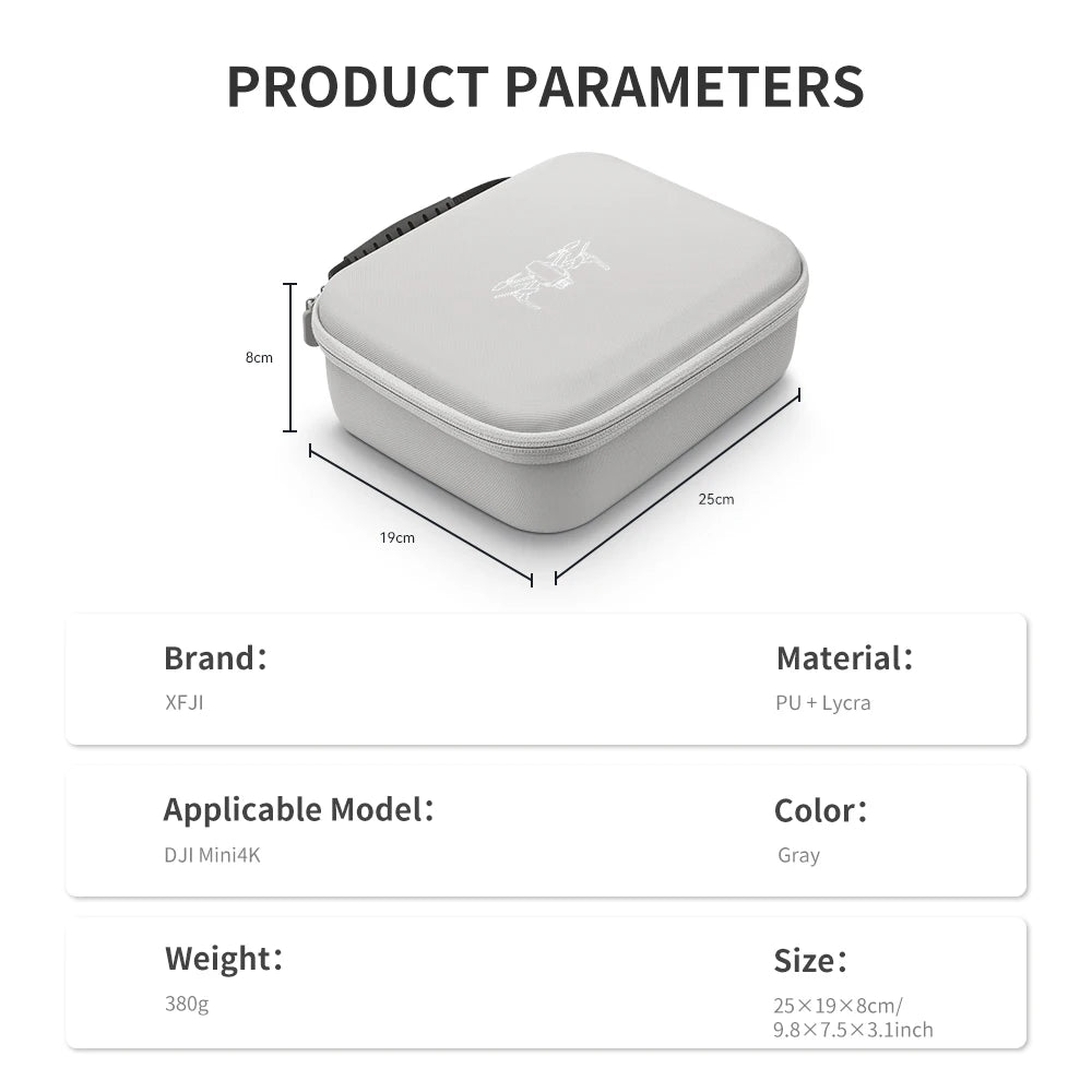 DJI Mini 4K Carrying Case - Durable PU Leather Protective Storage Bag Tidesmit