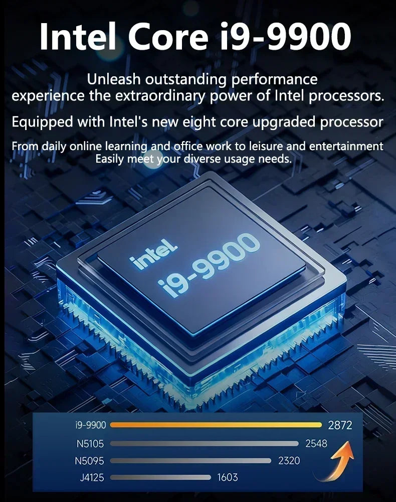15.6 Inch Ultra Slim Windows 11 Laptop Computer 32GB RAM 512GB 1TB SSD Intel i9 9900 Notebook Gamer 1920x1080 Office PC Max Pro