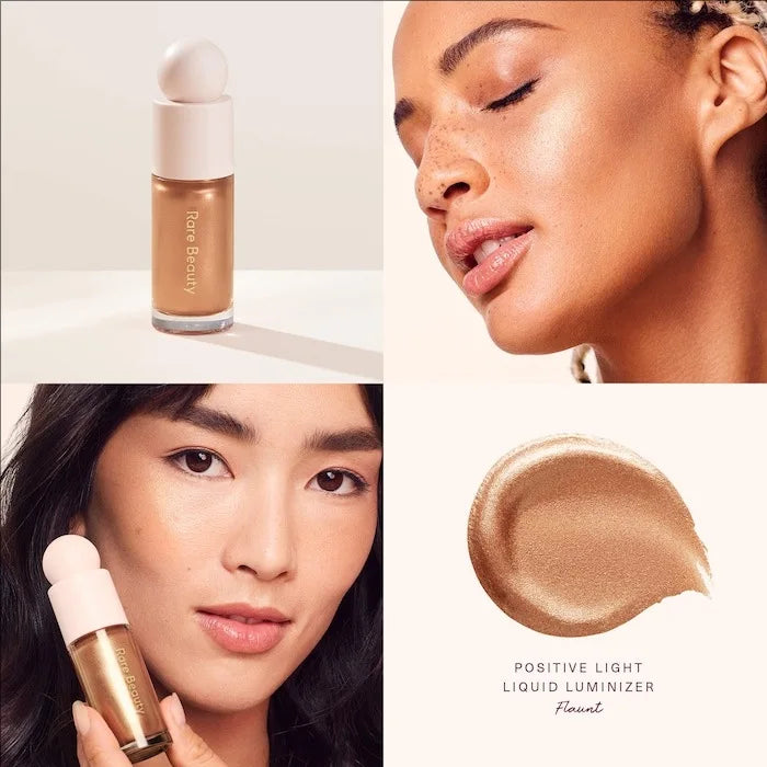 Tidesmit shimmering liquid blush and glitter highlighter for face makeup radiant glow texture close-up
