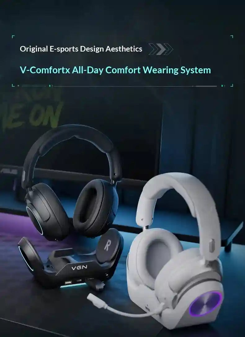Wireless Gaming Headset with Active Noise Cancellation - Tidesmit Pro Tidesmit