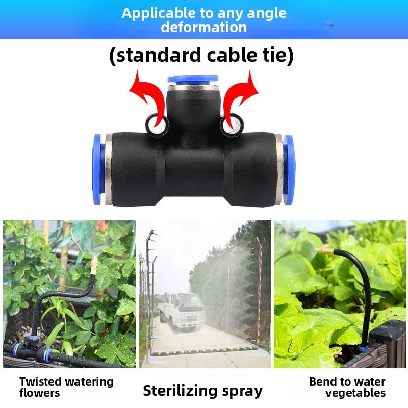 8mm PE Pipe Universal Automatic Irrigation Sprinkler Kit Rotating Copper Nozzle Watering Irrigation Patio Misting Cooling System