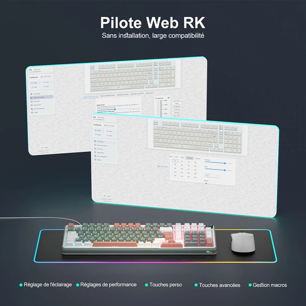 RK ROYAL KLUDGE RK C98 Magnetic Keyboard 0.01mm Rapid Trigg 8000HZ SOCD/Rs 0.125ms RGB Wired Mechanical Esports Gamer Keyboard