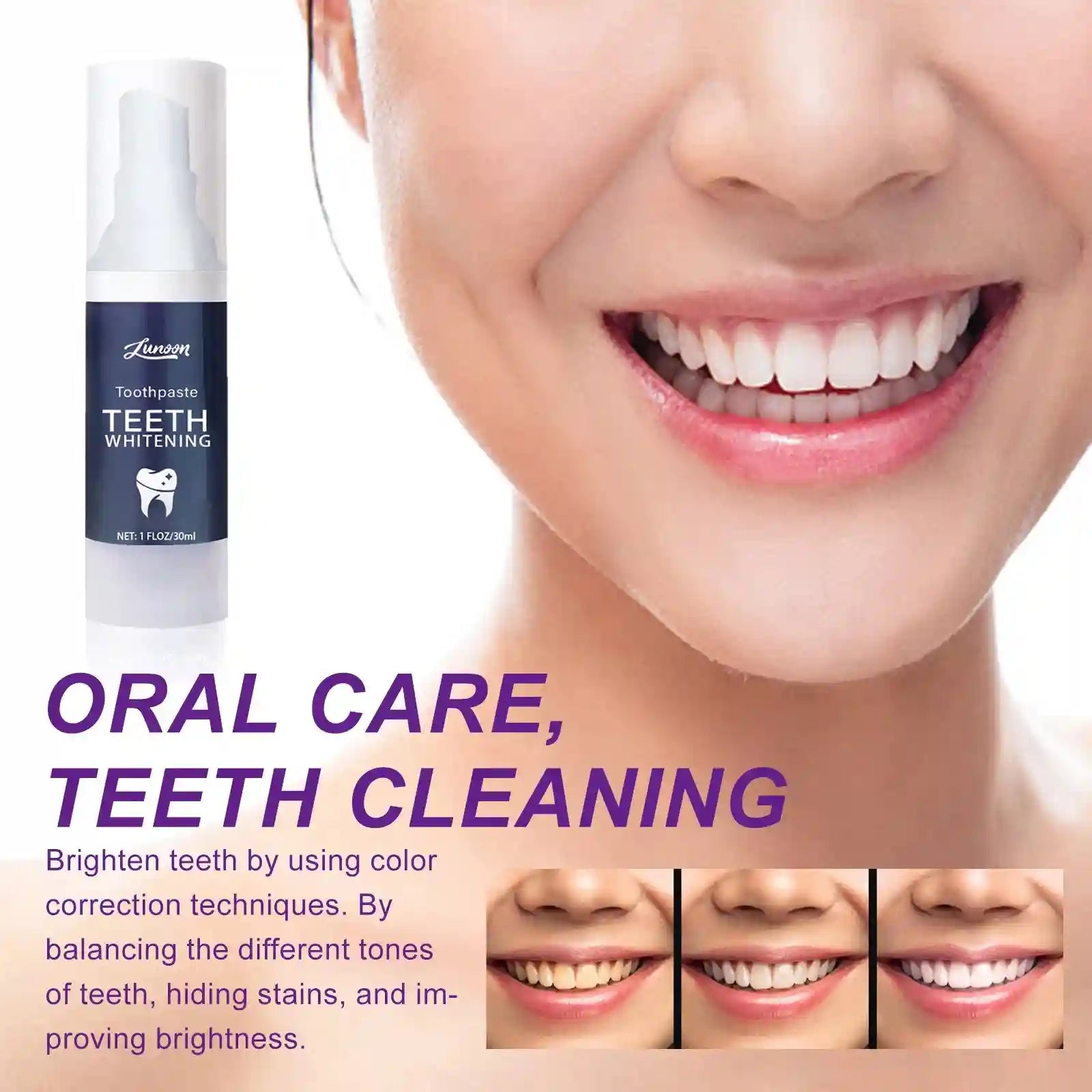 Tidesmit V34 teeth whitening toothpaste and 5D whitening strips for professional oral hygiene and fresh breath