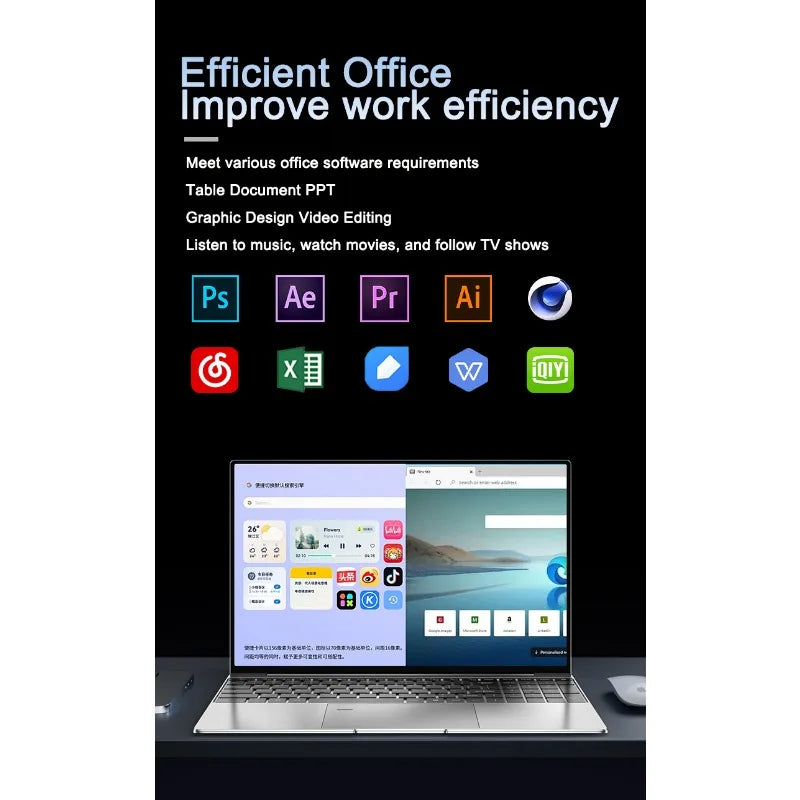 Cost Saving Home Office Stable Business Laptop 14.1 Inch 120Hz IPS Screen Intel 4405U 5000mAh 32GB 2TB SSD Backlit Keyboard