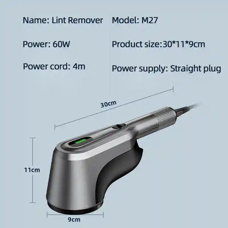 Tidesmit 60W professional lint remover machine showing the high-performance shaving blade and hairball collection bin