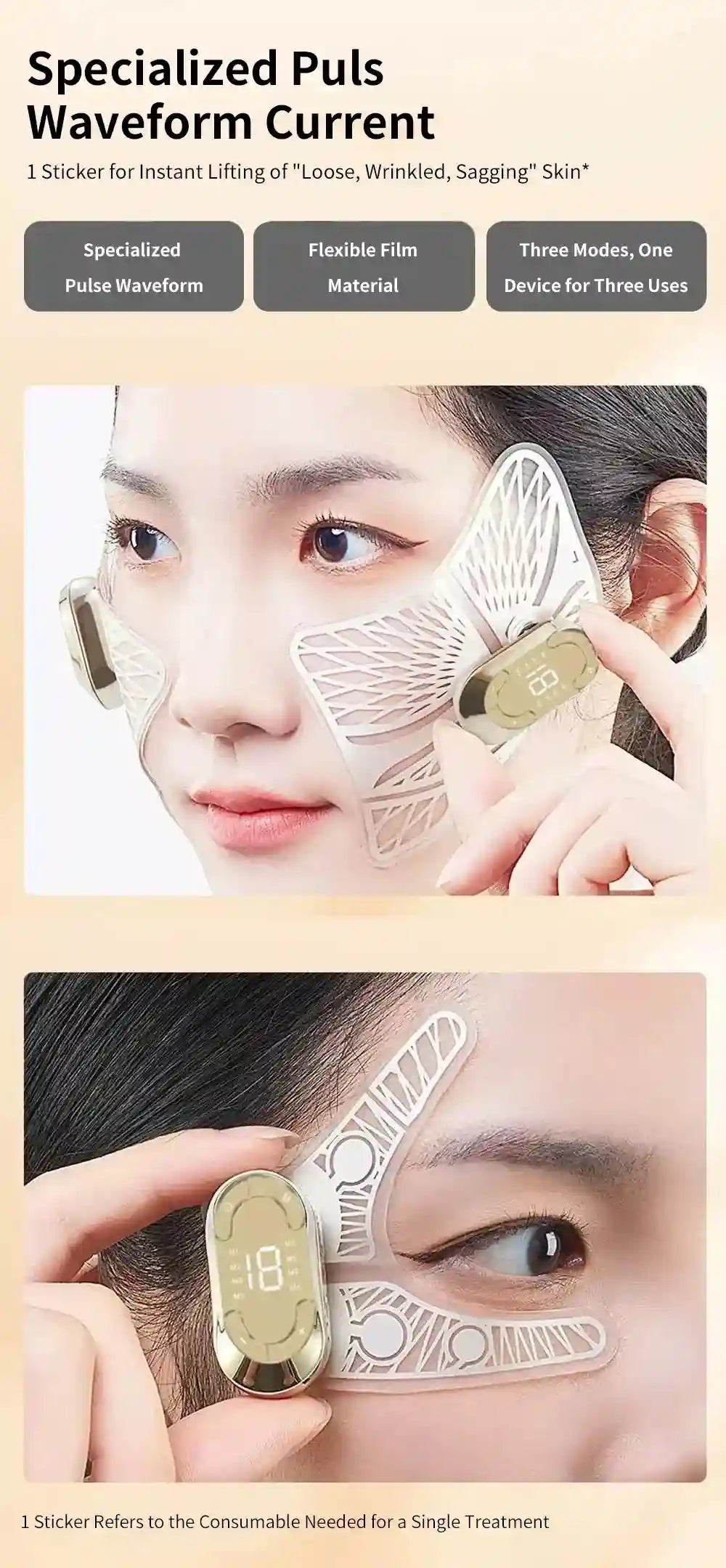 Microcurrent Eye Massager for Facial Lifting and Dark Circles Eye Massage Instrument Tidesmit