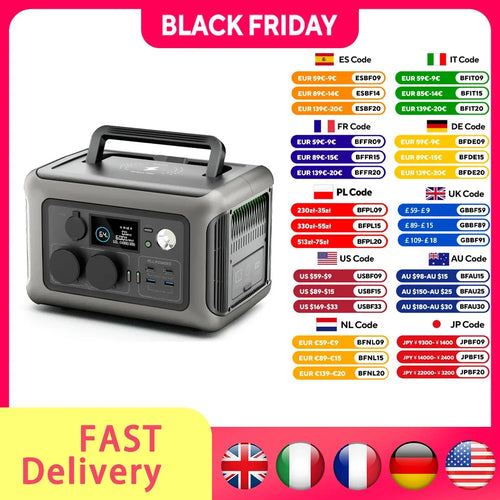 Portable Power Station 600W LiFePO4 Battery with PD Fast Charging Russian Federation UK Tidesmit