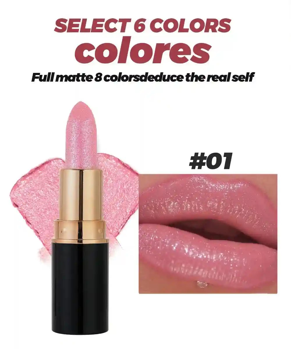 Metallic Glitter Waterproof Lipstick - Long-Lasting Shimmer Formula Lip Care Tidesmit