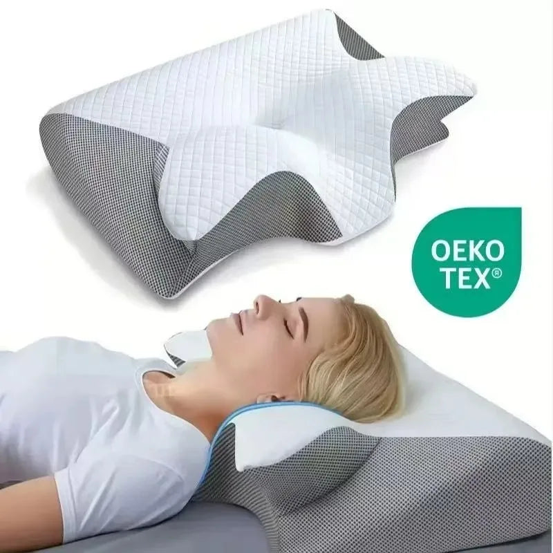 Memory Foam Butterfly Neck Pillow for Cervical Spine and Neck Support Relaxation Treatment Tidesmit