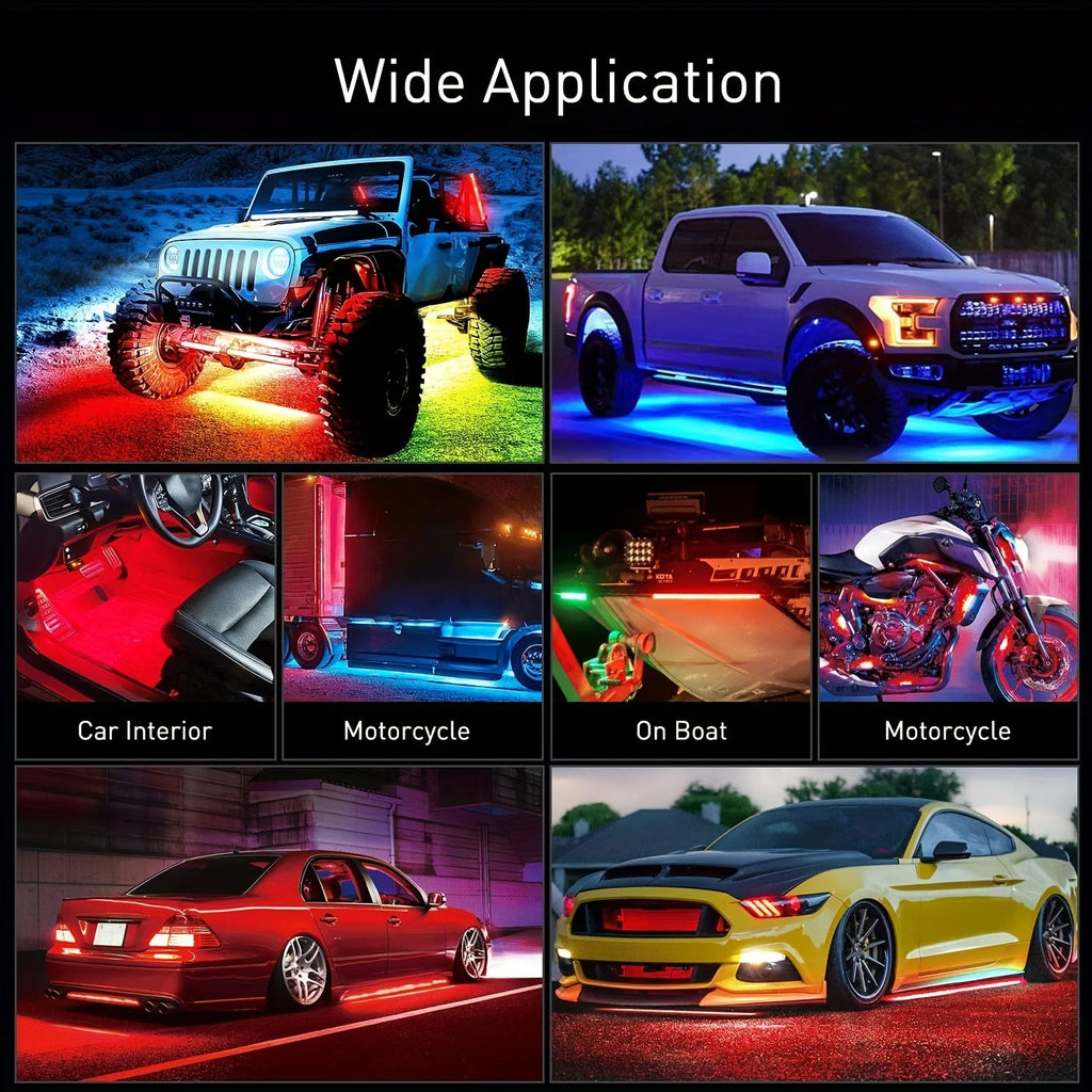 RGB Car Underglow Lights - Smart App Controlled LED Neon Kit Tidesmit