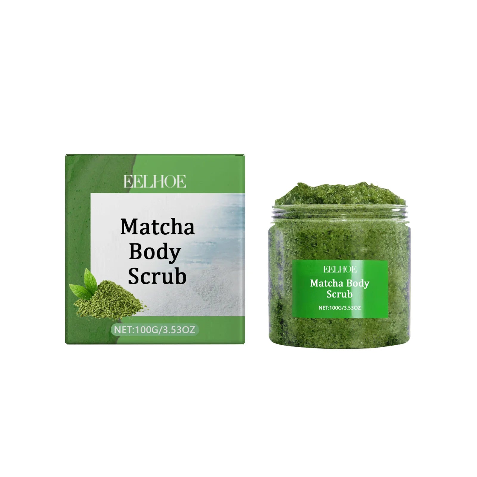 Matcha Sea Salt Body Scrub - Natural Exfoliant for Smooth Skin Scrubs Treatments 100g Boxed Tidesmit