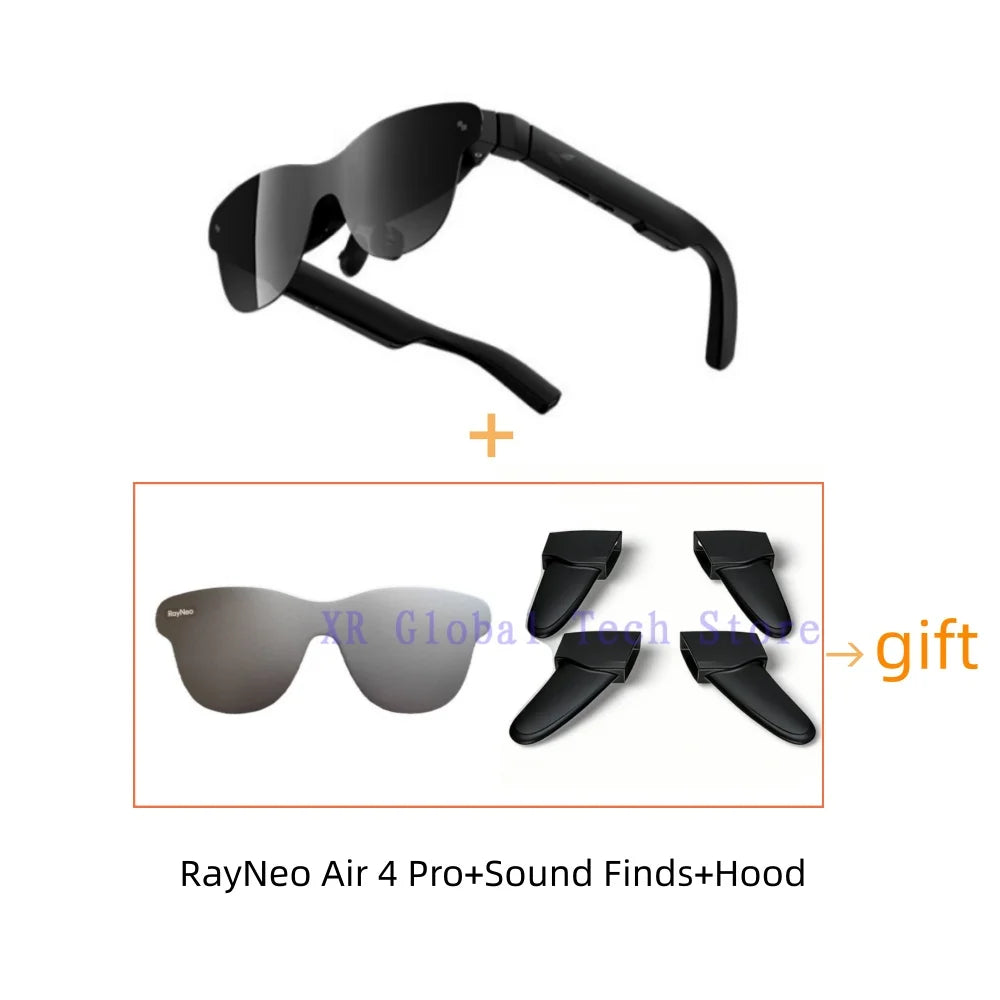 RayNeo Air 4 Pro AR Glasses: 1200 Nits Micro-OLED Spatial Display Sound Fins Combo Tidesmit
