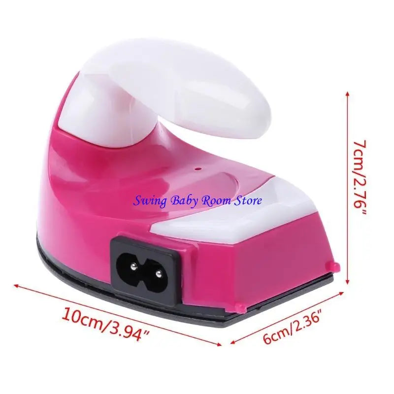 Tidesmit K1AD portable mini heat press iron for clothes, 3.9x2.4x2.6 inch small laundry appliance, side angle view.