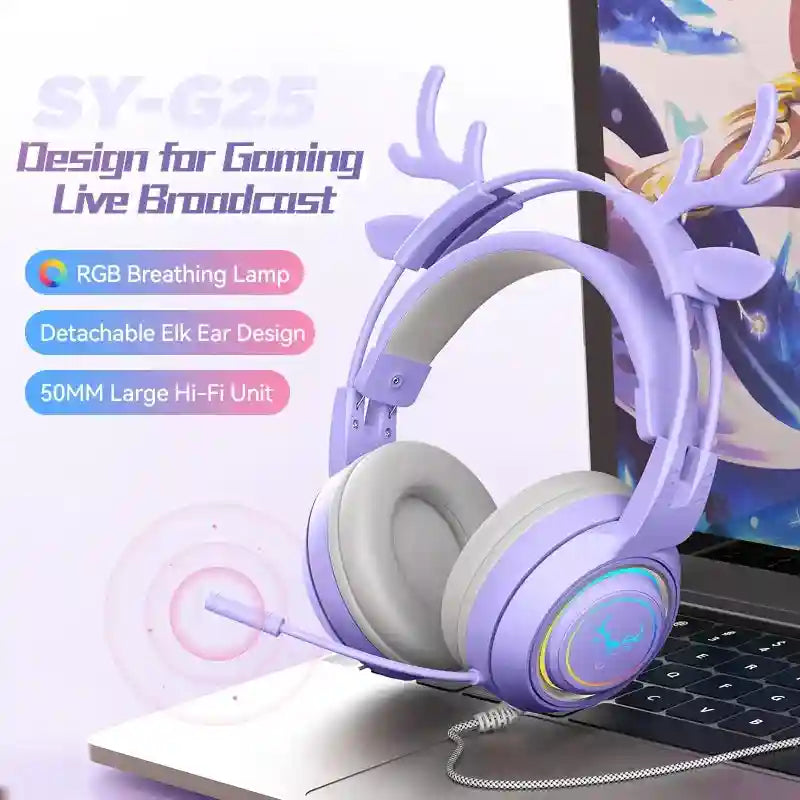 Wired Gaming Headphones Noise Cancelling Over-Ear Headset Tidesmit