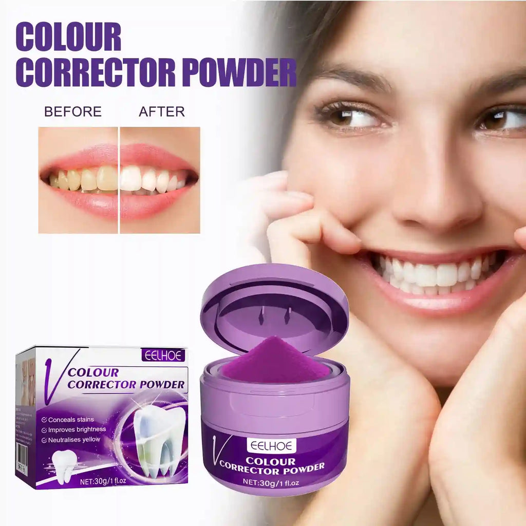Tidesmit purple teeth whitening powder for plaque removal and stain-free fresh breath dental care