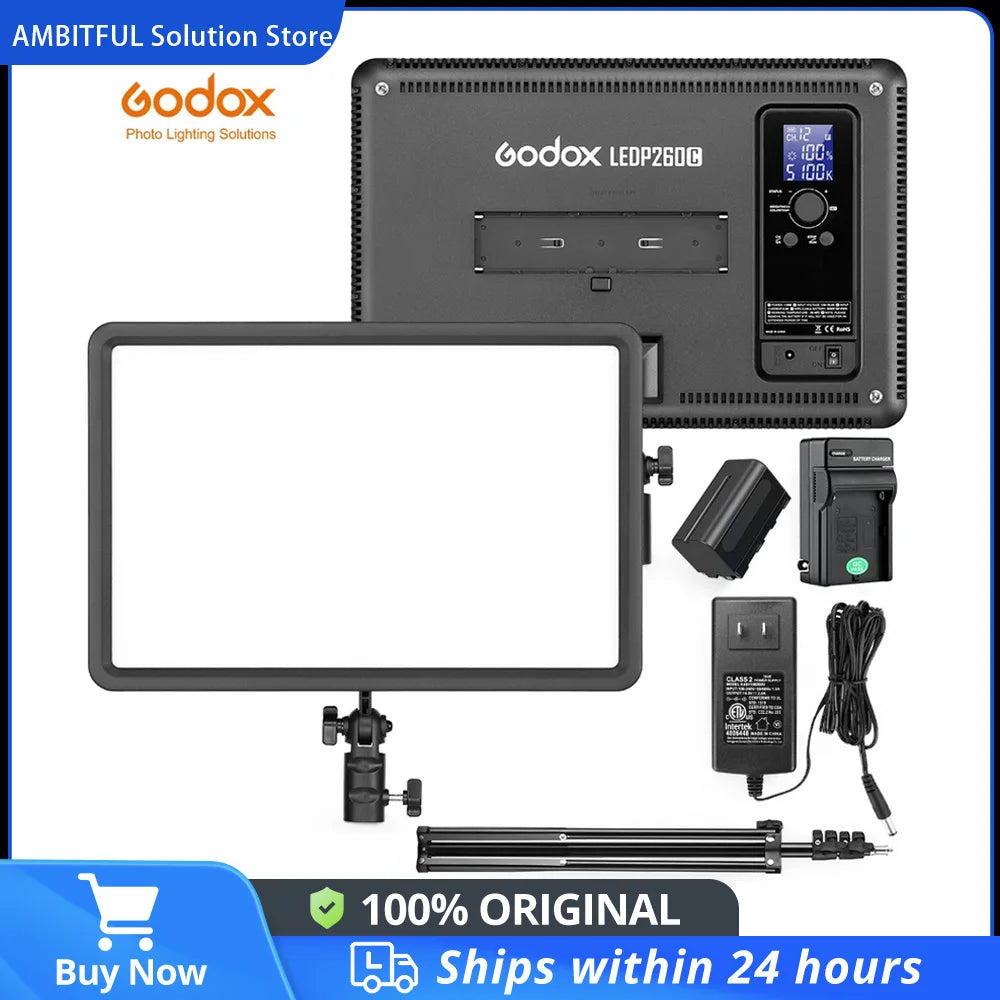 LED Video Light Panel 30W | Adjustable Color Temp Lighting Kit Tidesmit