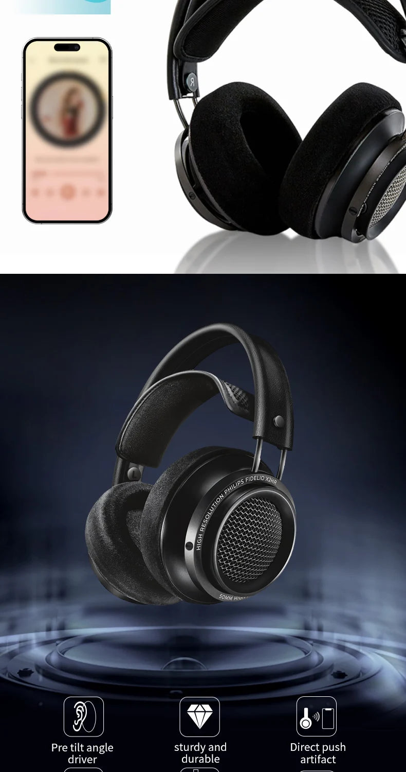 Philips Fidelio X2HR Open-Back HiFi Wired Over-Ear Headphones - Black Tidesmit