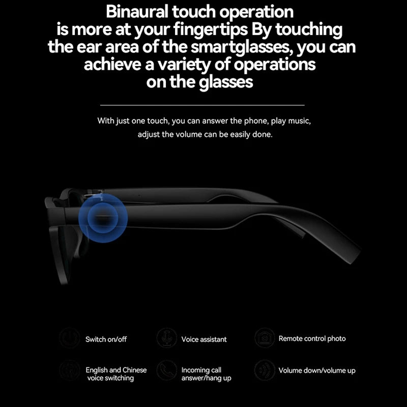 4K AI Smart Glasses with Camera - Black | VR Mixed Reality Tech Tidesmit