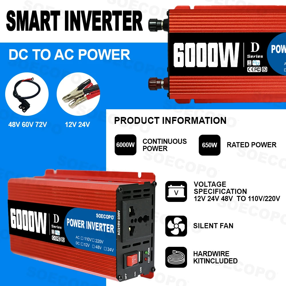 6000W Inverter & Solar System Complete Kit 12V To 110V/220V 100A Controller 300W Panel Off-Grid System for Home/Camping Backup