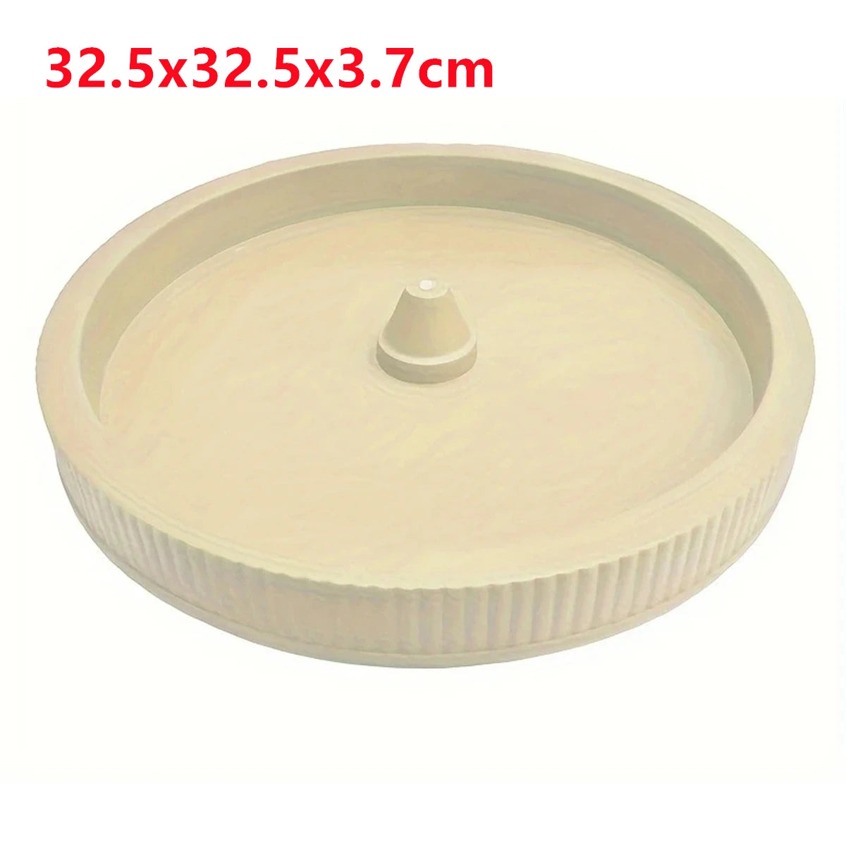 Cream round base tray with central drain nozzle