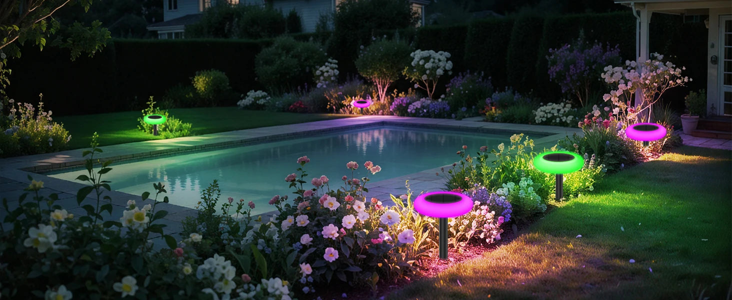 Colorful Solar Lights Outdoor Color Changing Solar Lights Pathway Lights Garden Lights For Landscape Walkway Patio Yard Garden