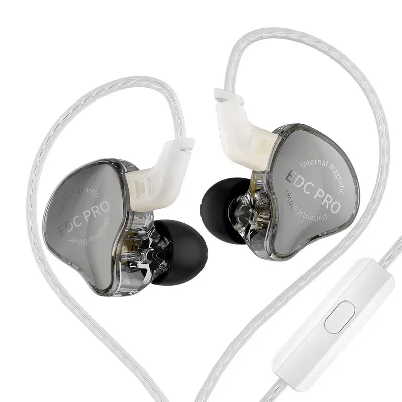 Wired In-Ear Monitors Dynamic Driver Detachable Cable by Tidesmit Silver-plated mic Tidesmit