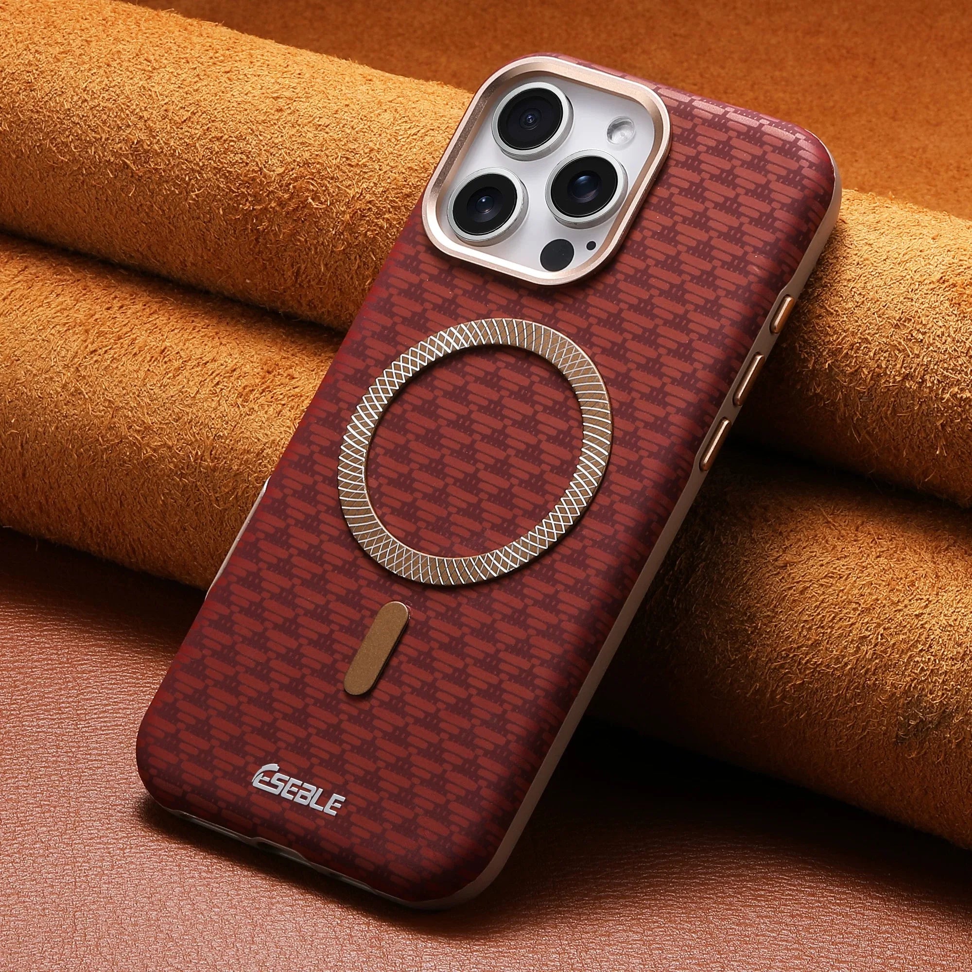 Magnetic Leather iPhone Case | Shock-Absorbing & Wireless Charging Compatible Red Tidesmit