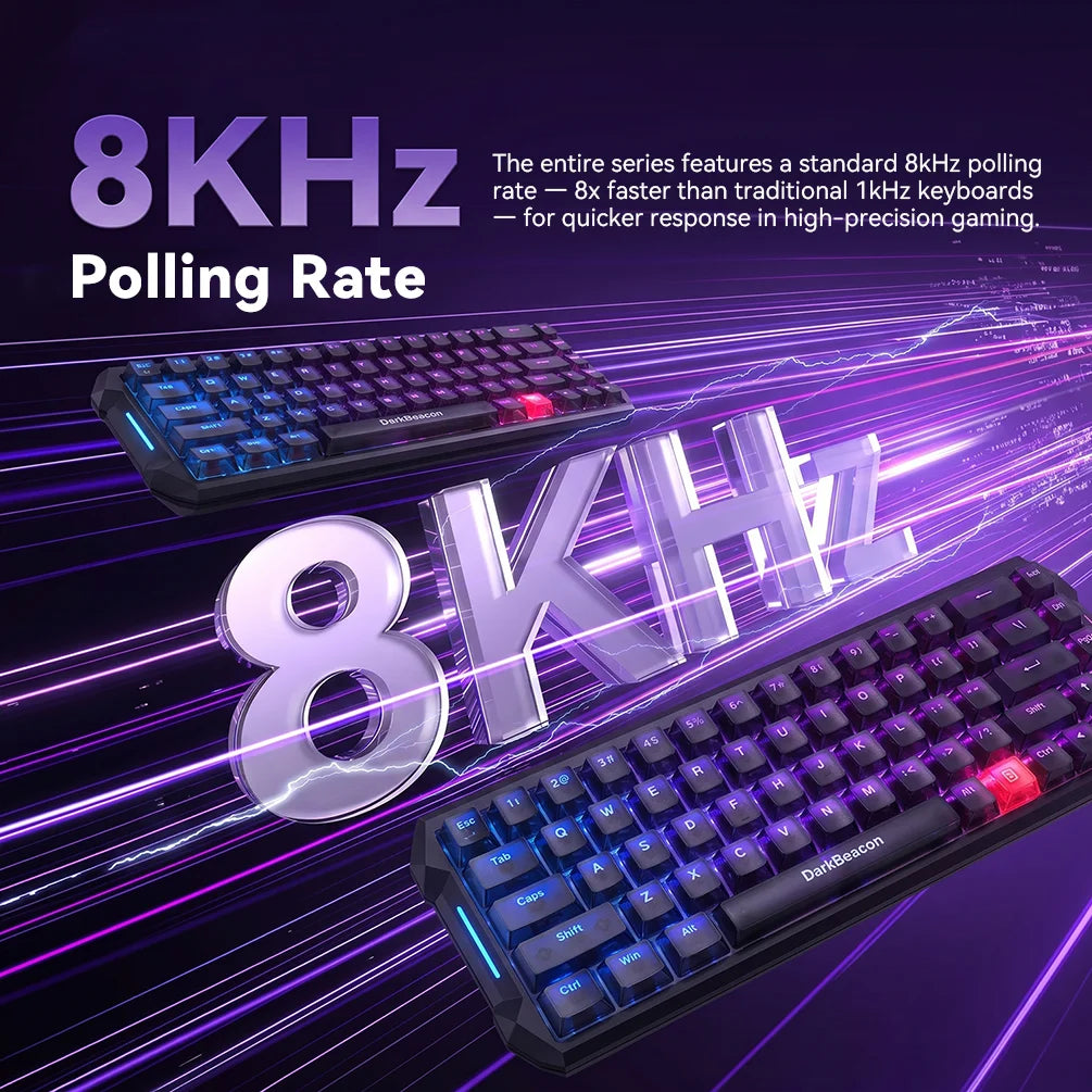 DarkBeacon 65% HE Magnetic Gaming Keyboard Flux 68 Wired RGB Hot Swappable Gasket Mount Structure Keyboards for Laptop PC Gamer