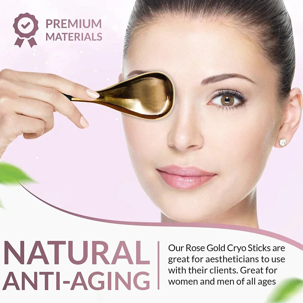 Ice Globes for Face: 2-Piece Stainless Steel Cryo Facial Massager Set Relaxation Treatment Tidesmit