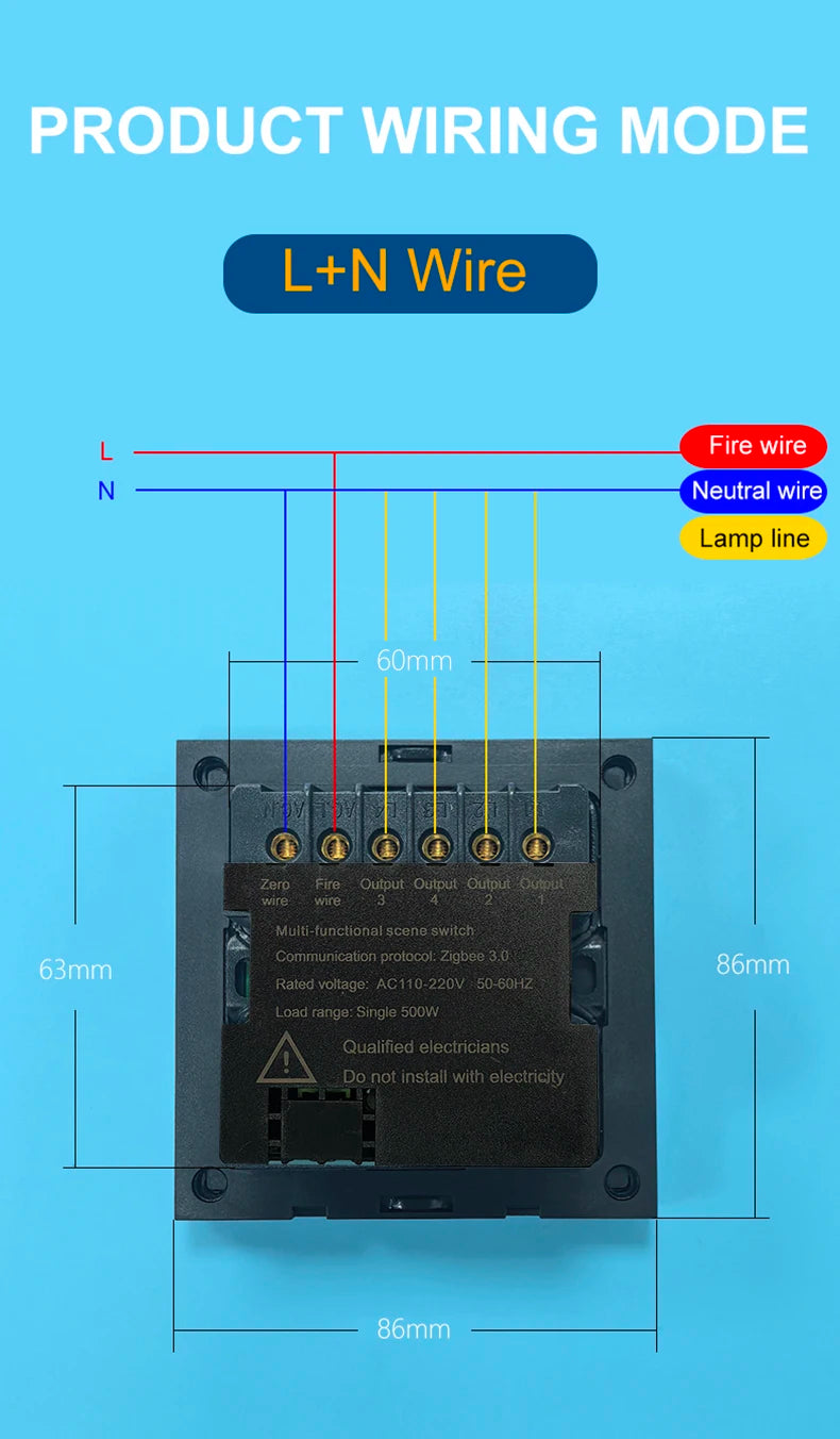 Tuya Zigbee 3.5 Inch Smart Wall Switch Touch Screen 4 Groups Switch 8-way Scene Radar Sensor Dimming Switch Curtain Smart Home